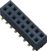 El conector femenino dual PA9T del jefe de la fila 180° SMT apoya 2 * 8 echada de los pernos 2,54
