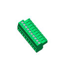 14P línea vertical verde femenino enchufable PA66 ROHS del bloque de terminales de tornillo