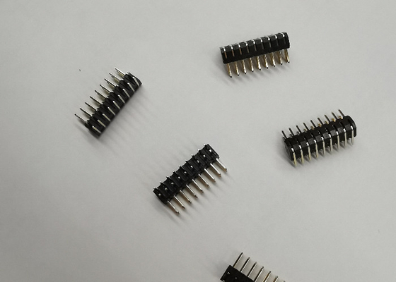 negro de ángulo recto dual del conector H=4.0 PA9T del jefe de la fila de la echada de 2m m